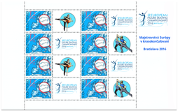 Print Sheet of Stamp with personalized coupon - European Figure Skating Championship in Bratislava 