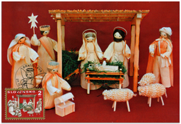 Christmas ´95 - Nativity Scene with Corn - husk Figures