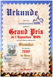 Dejiny poštového práva - Grand Prix WIPA za rok 2000