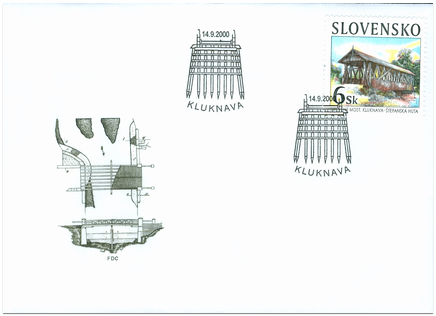 Historické mosty - drevený most v Kluknave