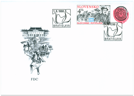 The Slovak Uprising of 1848-49 with a tab recalling the 150.th Anniversary of the Slovak National Council