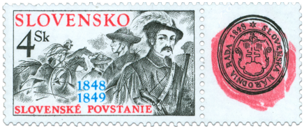 The Slovak Uprising of 1848-49 with a tab recalling the 150.th Anniversary of the Slovak National Council