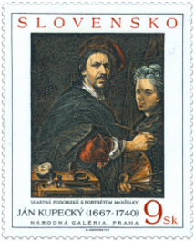 Art - Ján Kupecký: Self-portrait with Portrait of his Wife