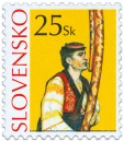 Slovak Folk Handicraft - Shepherd´s Long Pipe  (Definitive stamp)