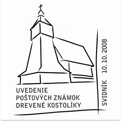 Uvedenie poštových známok - Drevené kostolíky