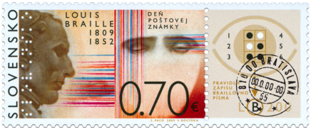 Deň poštovej známky: Louis Braille (1809 - 1852)