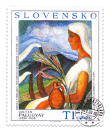 Umenie – Zoltán Palugyay, Dievča v bielom s továrenskými komínmi a kvetmi