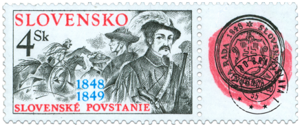 The Slovak Uprising of 1848-49 with a tab recalling the 150.th Anniversary of the Slovak National Council