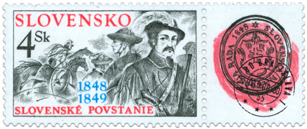 Slovenské povstanie 1848-49 s kupónom 150. výročia Slovenskej národnej rady