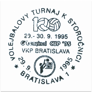 "Volejbalový turnaj k storočnici 29.- 30.9.1995 VKP Bratislava Benzinol Cup 95"