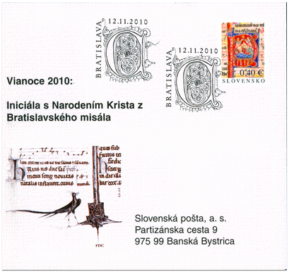 Vianoce 2010: Iniciála s Narodením Krista z Bratislavského misála