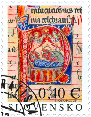 Christmas 2010: Initial with the Birth of Christ from Bratislava Mass-book