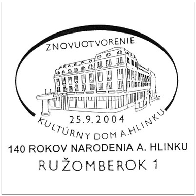 140 rokov narodenia A. Hlinku znovuotvorenie - Kultúrny dom