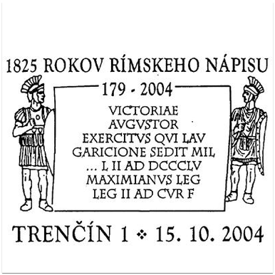 1825 rokov rímskeho nápisu