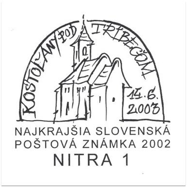 Najkrajšia slovenská poštová známka 2002, Kostoľany pod Tríbečom
