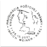 Inaugurácia poštovej známky Imrich Weiner - Kráľ
