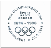 "Beh olympijského dňa šport proti drogám 1896-1996"