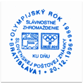 "Olympijský rok 1996 - zlato-streiebro-bronz"