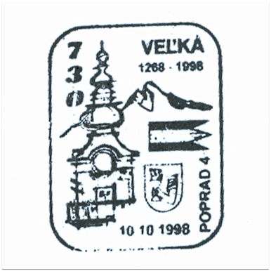 "730. Výročie prvej písomnej zmienky o Veľkej 1268-1998"