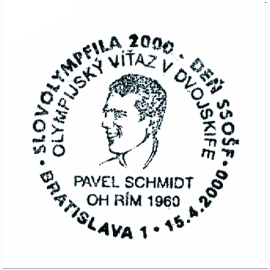 "Slovolympfila 2000 - deň SSOŠF olympijský víťaz v dvojsiefe Pavel Schmid OH Rím 1960"