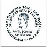 "Slovolympfila 2000 - deň SSOŠF olympijský víťaz v dvojsiefe Pavel Schmid OH Rím 1960"