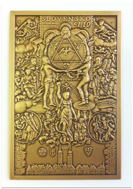 Plaketa poštovej známky "400. výročie konania Žilinskej synody"