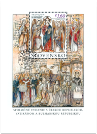 The 1150th Anniversary of the Arrival of St. Cyril and Methodius to Great Moravia. Joint Issue with Czech Republic, Vatican and Bulgaria