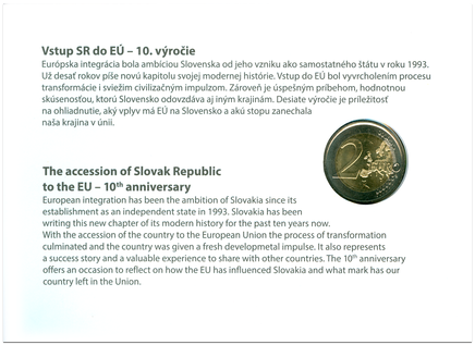 Numismatic Postal Card: The Accession of Slovak Republic to the EU - 10th Anniversary