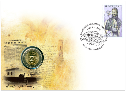 Numismatic Cover: 200th Birth Anniversary of Ľudovít Štúr 