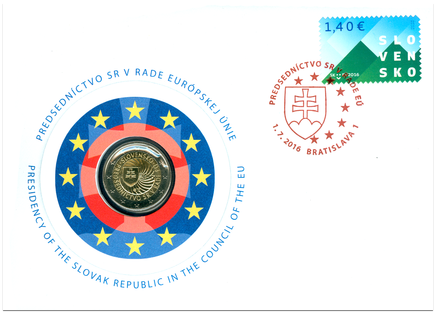 Numizmatická obálka: Predsedníctvo SR v Rade Európskej únie