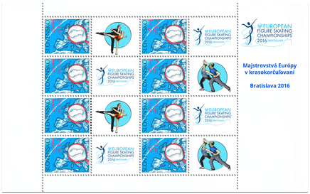 Print Sheet of Stamp with personalized coupon - European Figure Skating Championship in Bratislava 