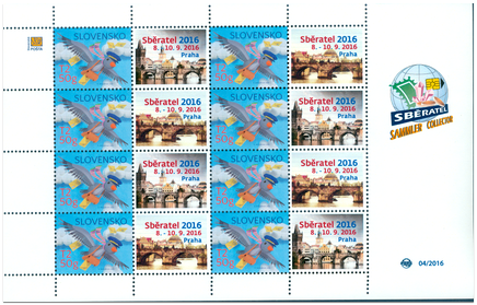 Tlačový list známky s personalizovaným kupónom - Sběratel 2016