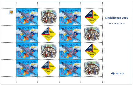 Tlačový list známky s personalizovaným kupónom - Sindelfingen 2016