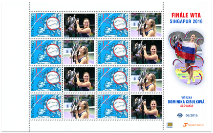 Print Sheet of Stamp with personalized coupon - Dominika Cibulková, WTA Tour Singapore 2016