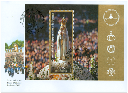 100th Anniversary of Our Lady of Fatima Apparitions:Luxemburg Issue FDC