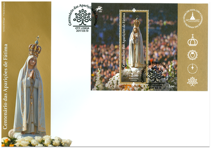 100. výročie zjavenia Panny Márie vo Fatime: FDC Portugalské vydanie