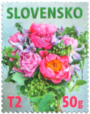 Postage Stamp with a Personalised Coupon: A Floral Motif 