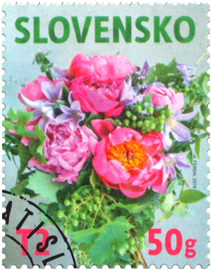 Známka s personalizovaným kupónom: Kvetinový motív