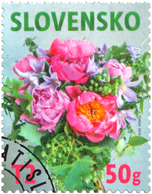 Postage Stamp with a Personalised Coupon: A Floral Motif 