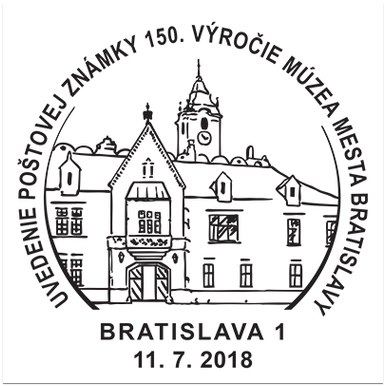 Uvedenie poštovej známky 150 rokov múzea mesta Bratislava