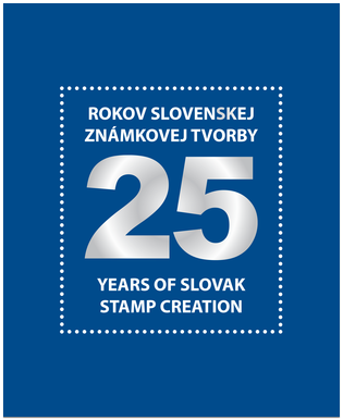 Publikácia "25 rokov Slovenskej známkovej tvorby" (so známkami)