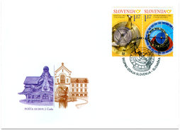 FDC Joint Issue with Slovenia: The Slovak Astronomical Clock in Stará Bystrica and Sun Clock in Pleterje