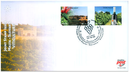 FDC - Spoločné vydanie s Maltou: Vinohradníctvo na Malte