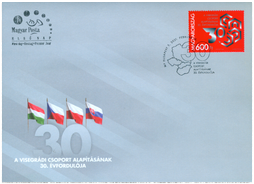 FDC Maďarské vydanie: 30. výročie založenia Vyšehradskej skupiny