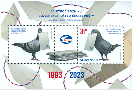 Spoločné vydanie s Českou republikou: 30. výročie vzniku Českej pošty a Slovenskej pošty