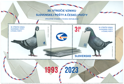 A Joint Issue with the Czech Republic: the 30th Anniversary of the Establishment of the Czech Post and the Slovak Post 