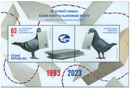 A Joint Issue with the Czech Republic: the 30th Anniversary of the Establishment of the Czech Post and the Slovak Post